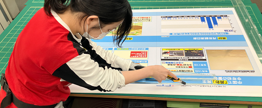 情報番組：フリップカット作業の様子