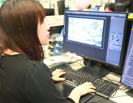 背景用CG 作成作業の様子