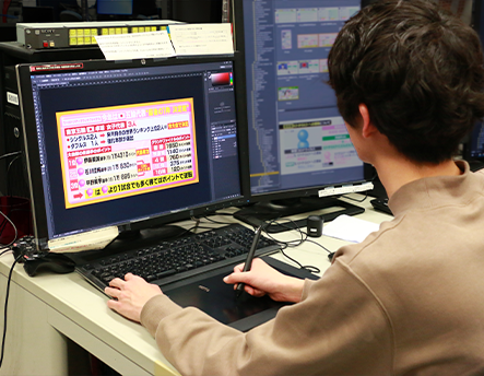 スポーツ案件用 マルチCG 作成作業の様子